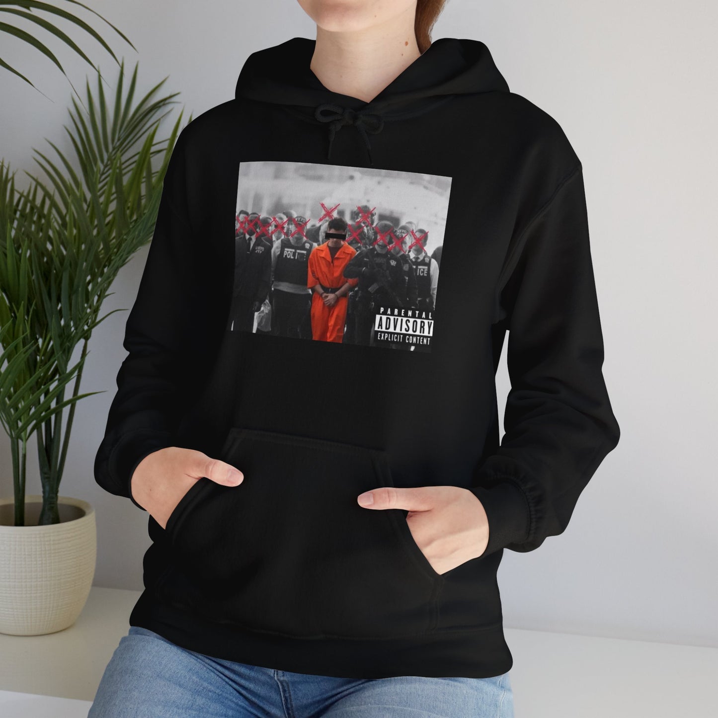 Luigi Mangione Perp Walk Album Cover Unisex Hooded Sweatshirt