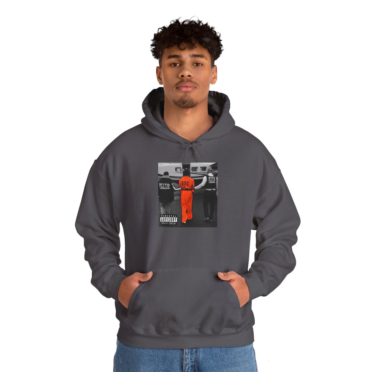 Luigi Mangione Album Cover Perp Walk Unisex Hooded Sweatshirt NYPD