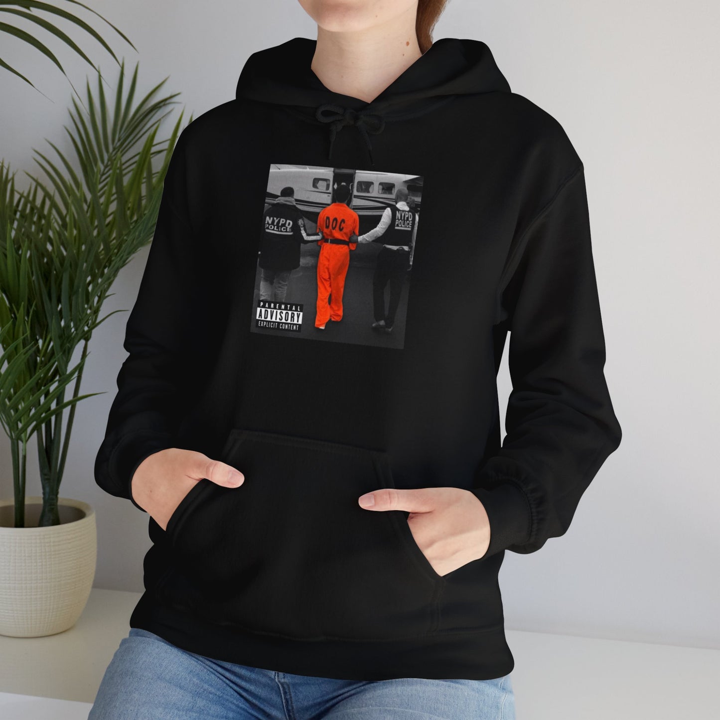 Luigi Mangione Album Cover Perp Walk Unisex Hooded Sweatshirt NYPD