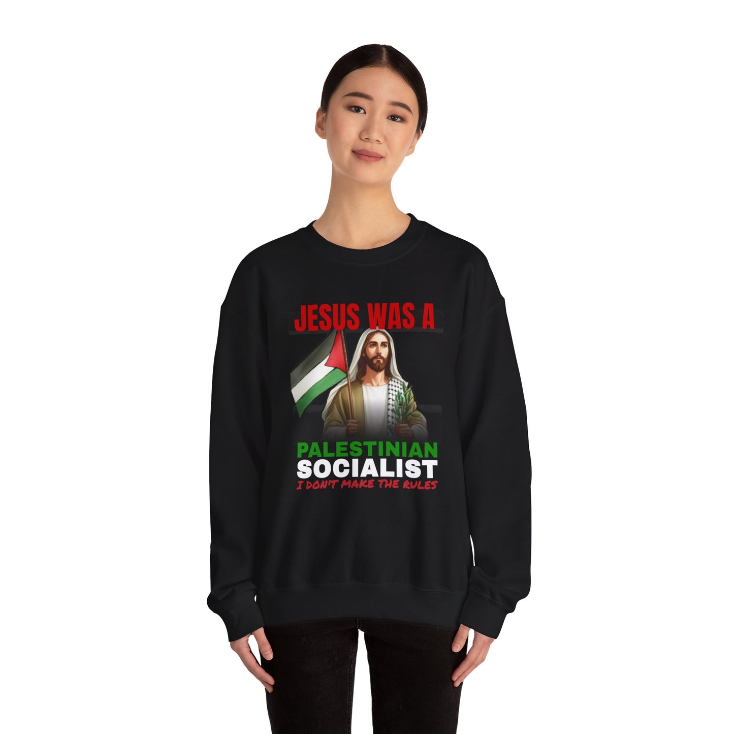 Jesus was Palestinian Socialist Crewneck Sweatshirt