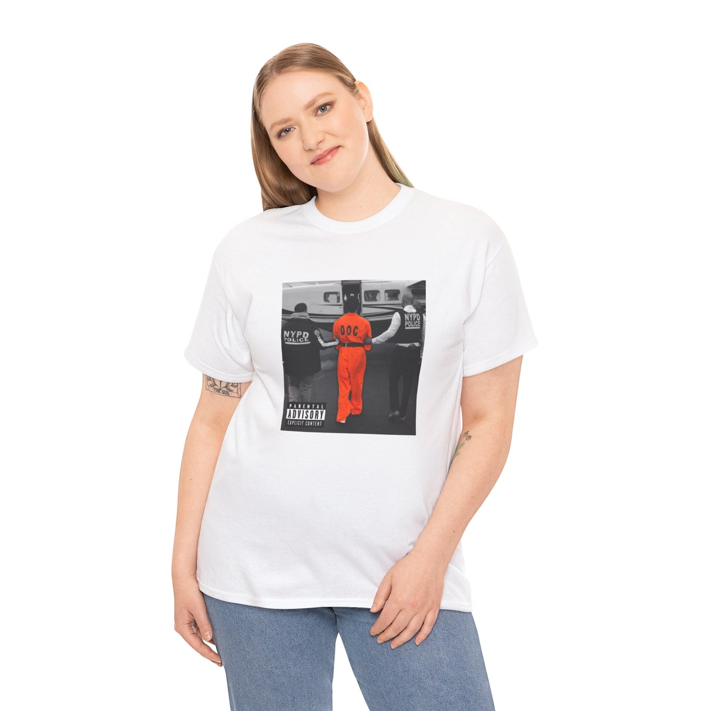 Luigi Mangione Album Cover Unisex Heavy Cotton Tee Perp Walk NYPD