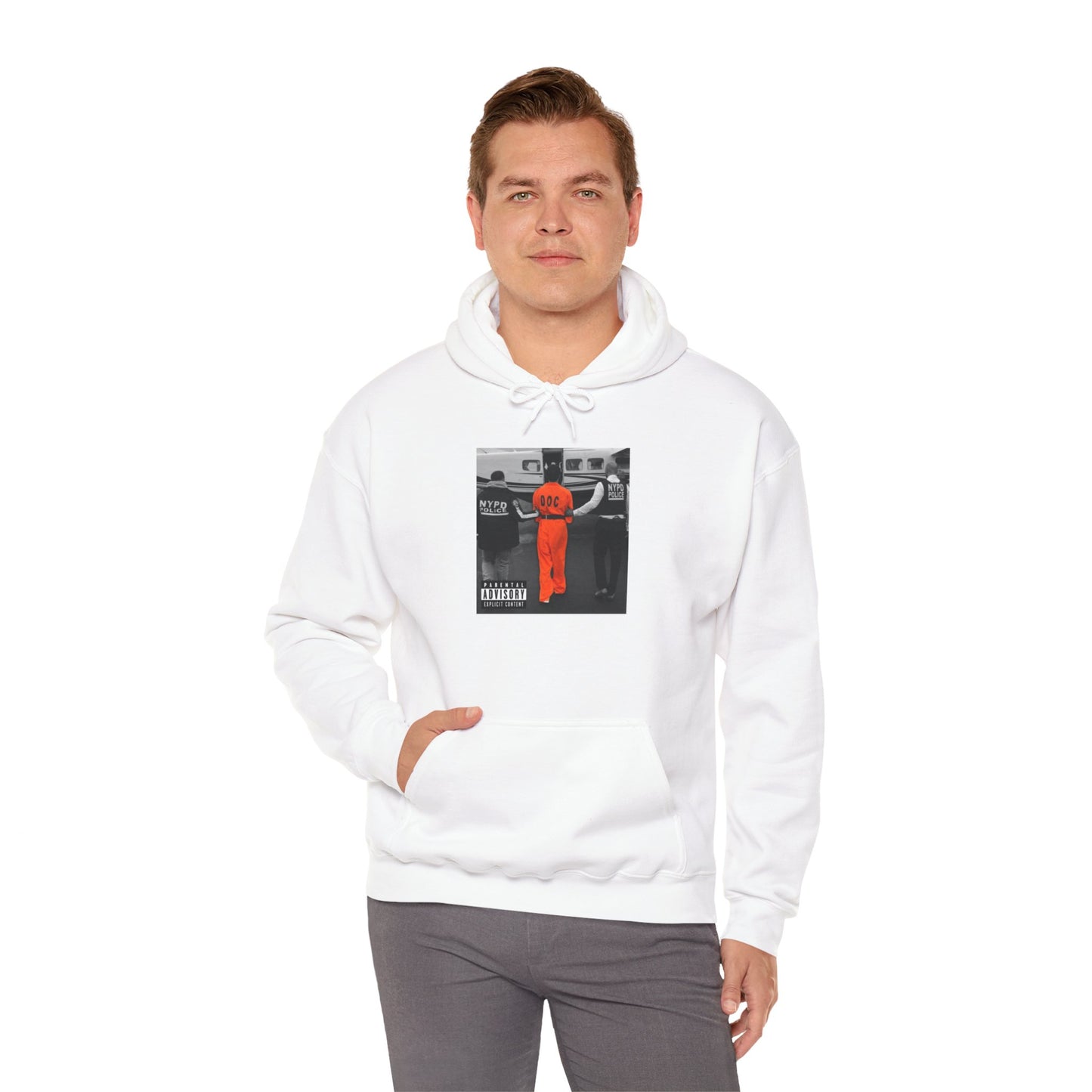 Luigi Mangione Album Cover Perp Walk Unisex Hooded Sweatshirt NYPD