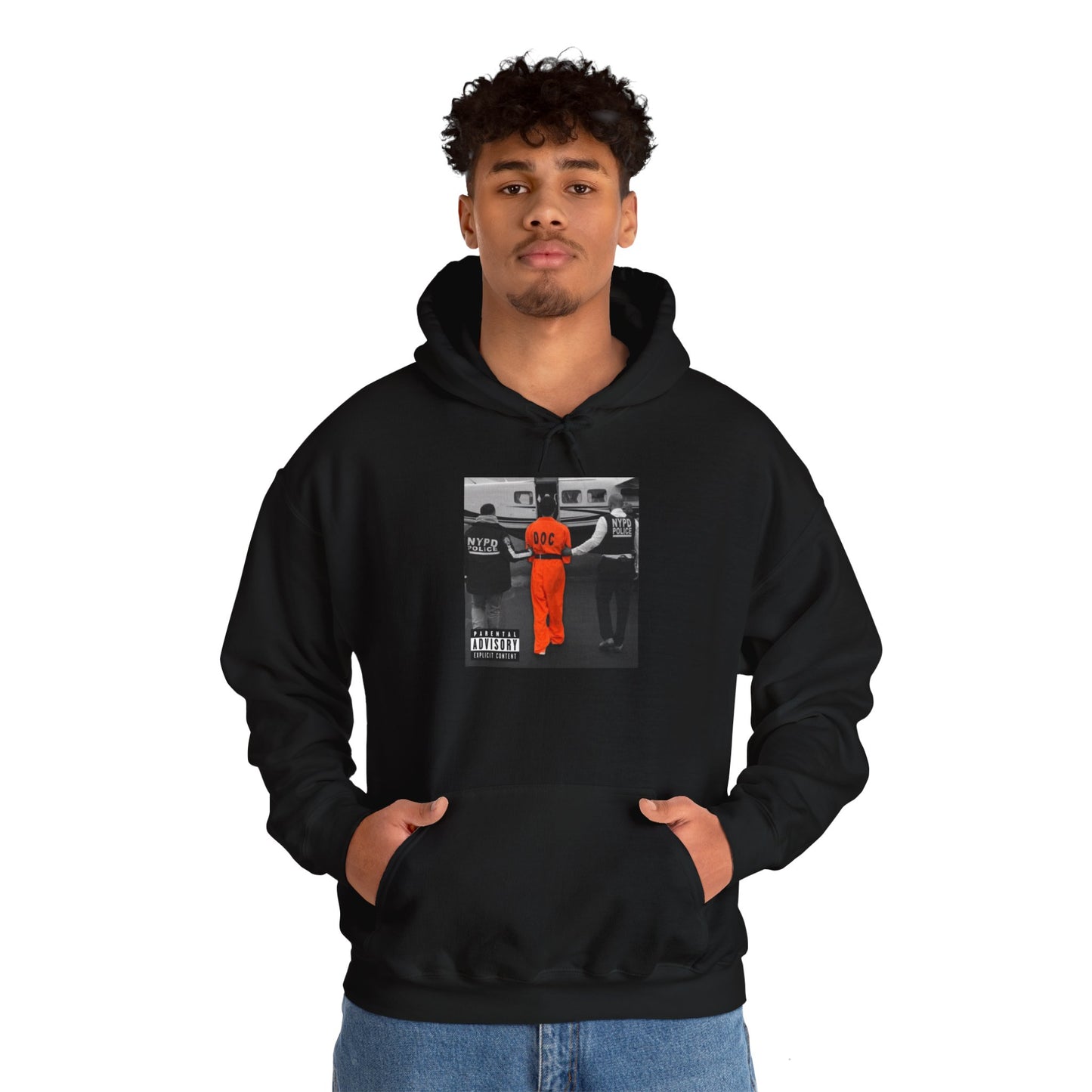 Luigi Mangione Album Cover Perp Walk Unisex Hooded Sweatshirt NYPD