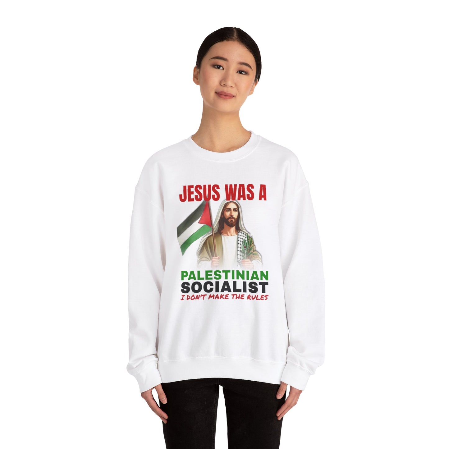 Jesus was Palestinian Socialist Crewneck Sweatshirt