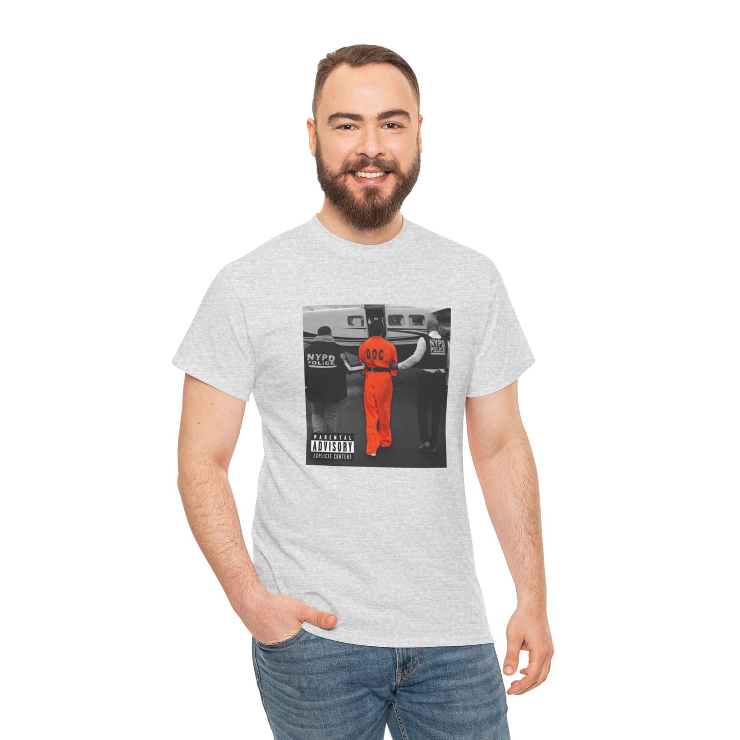 Luigi Mangione Album Cover Unisex Heavy Cotton Tee Perp Walk NYPD