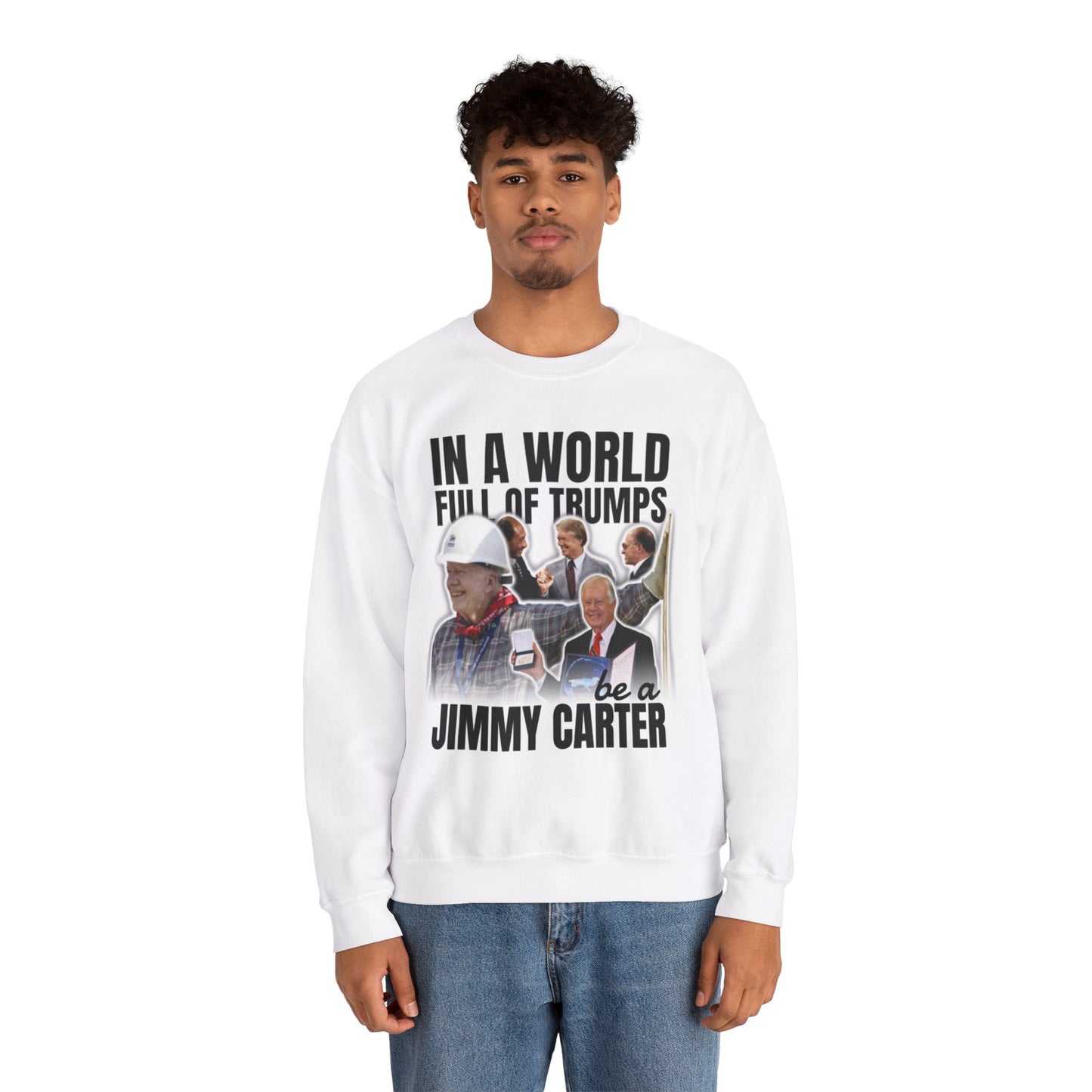 Jimmy Carter Commemorative Anti-Trump Unisex Crewneck Sweatshirt