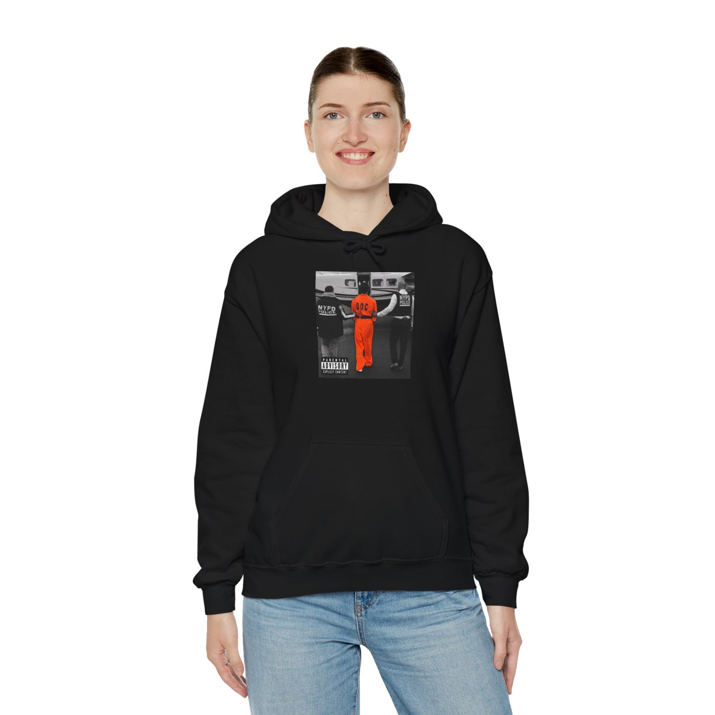 Luigi Mangione Album Cover Perp Walk Unisex Hooded Sweatshirt NYPD